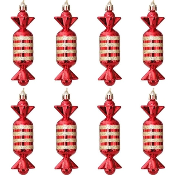 Pieces Christmas Tree Candy Pendants - Candy Christmas Tree Decorations - 12CM Glitter and Fun Christmas Tree Decorations Candy Ornaments (Red)