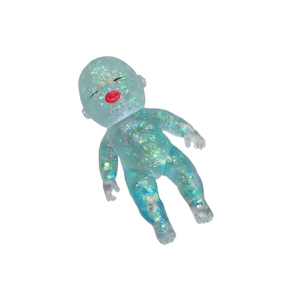 Cyan Glitter Squishy Babylegetøj, Langsomt Stigende Formbart Blødt Fidgetlegetøj til Stress- og Angstdæmpning, Sødt Sensorisk Skrivebordstilbehør til Voksne og Børn 2PCS