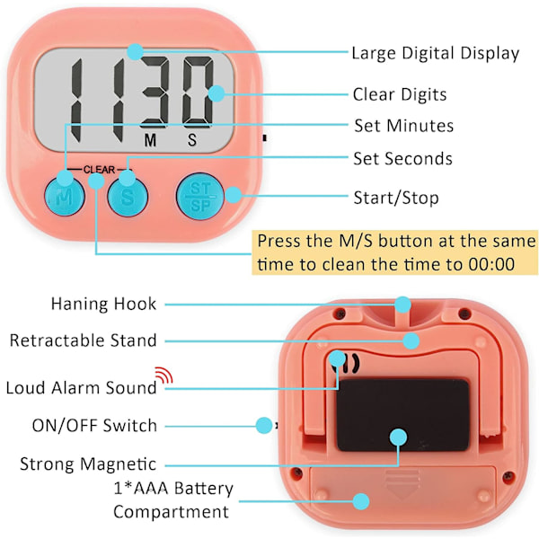 Lärarbarn Klassrum Timer Stor Magnetisk Nummer Timer 2-Pack