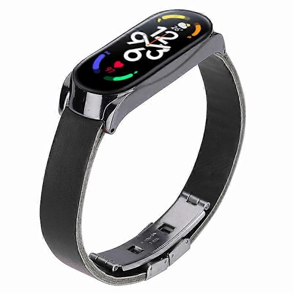 Läderarmband med klockfodral för Xiaomi Mi Band 7/Band 7 NFC Style C