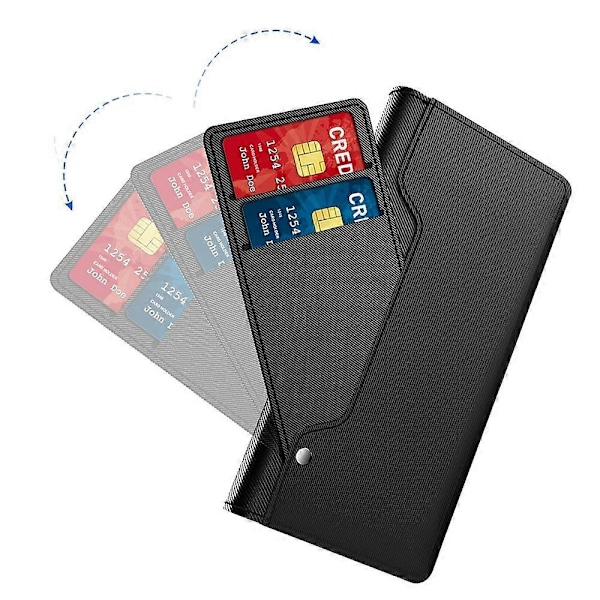 Nothing Phone (3a) -puhelimen kotelo, jalusta, PU-nahkainen puhelinkotelo, korttipidike, peili - Multicolor Black