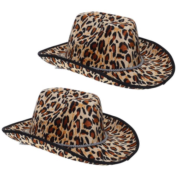 Leopard Cowboyhatt Kostymhattar för Dekoration 4st Andningsbart Tygmaterial