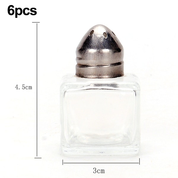 Mini salt- og pepperbøsser, 0,5 oz / 1/2 oz glass kube kropp restaurant salt- og pepperbøsser