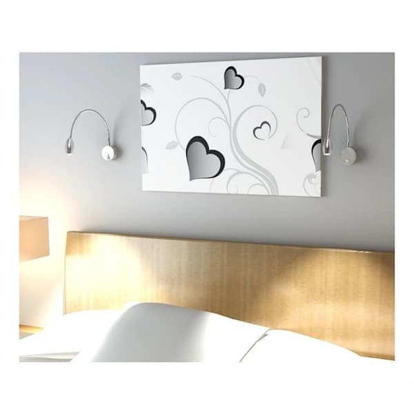 3W Flexible Gooseneck LED Bedside Lamp, Black Wall Mounted LED Reading Light with Switch, Warm White.