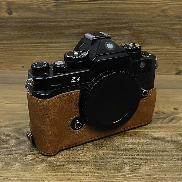 Type C PU Læder Kamerataske til Nikon ZF med Batteriåbning og Anti-drop Beskyttelsesetui Style C