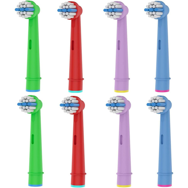 8 kappaletta sähköhammasharjan vaihtoharjoja lapsille, yhteensopiva Oral B -sähköhammasharjojen kanssa, erittäin pehmeät harjakset