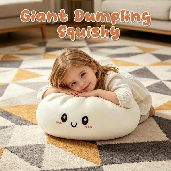 Dumplingpute, 26 cm enorm dumpling kosedyr sensorisk ball stressreduserende dumplinglignende Beige