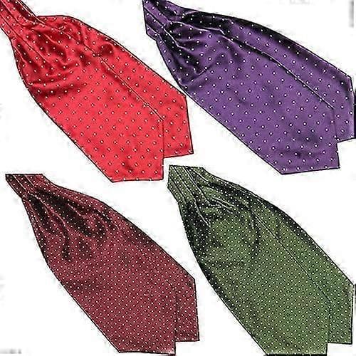 Herremoderne glat slips med prikker, ascot-slips, halstørklæde i silkeblanding Dark Blue