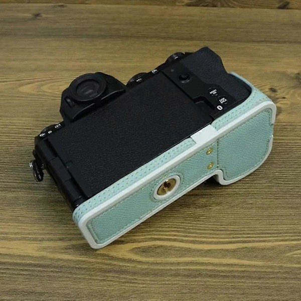 Type D PU Læder Bund Etui til Fujifilm X-S20 Kamera med Batteriåbning Halv Kropsdækning Style F