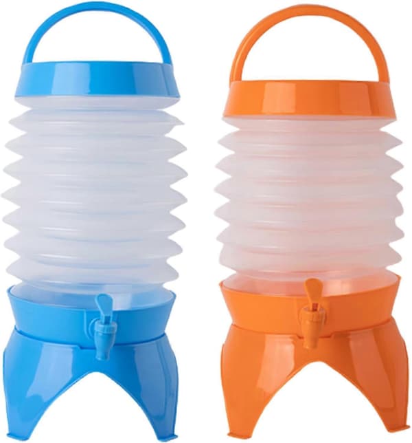 Sammenleggbar drikkedispenser 5,5L plast drikkedispenser med stativ og tappekran for utendørsfester