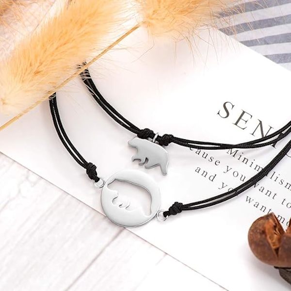 Mor og datter armbånd - Mor og mig hjerte matchende ønskearmbånd - Datter gave fra mor - Julegaver