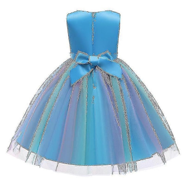 Tyttöjen Sekvenssit Meidän Rainbow Tutu Syntymäpäiväjuhla Prinsessa Meidän Kilpailun Meidän Kukka Meidän 150cm(8-9T) Blue