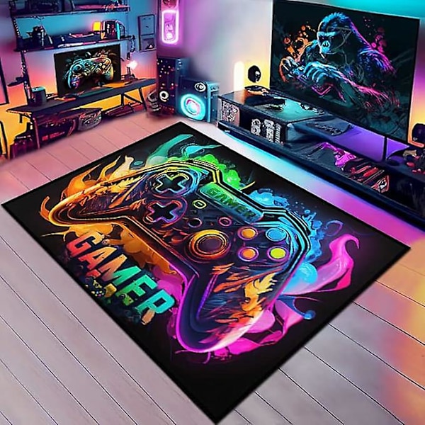 Gaming Mattor För Pojkar Cool Spelstil Sovrum Gamer Matta Pojkrumsinredning TV-spel Sovrumsmatta För Tonåringar B 60*90cm