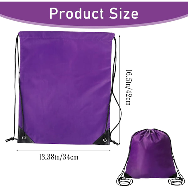2 stk. Lilla snørebåndsrygsække Sports Cinch Sack String Bags Drawstring Gym Bag Draw String Backpack Bulk Swimming String Bags