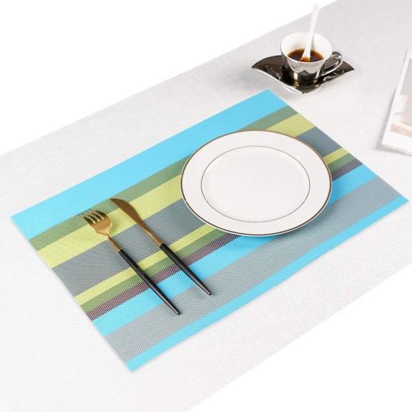 8 bordstabletter Halkfri, tvättbar värmebeständig PVC bordstabletter för matbord Vit