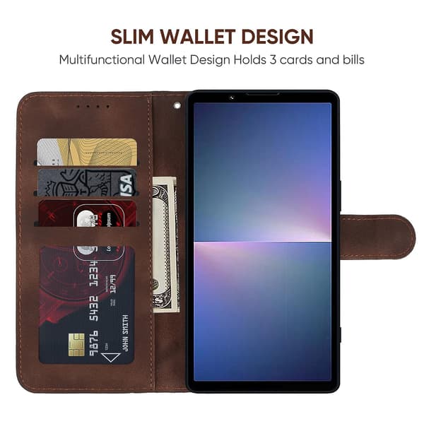 Leather Feel Case for Sony Xperia 5 V (Brown)