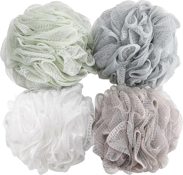 Badsvamp Dusch Loofah 60g Mesh Pouf Duschgel - 4-pack
