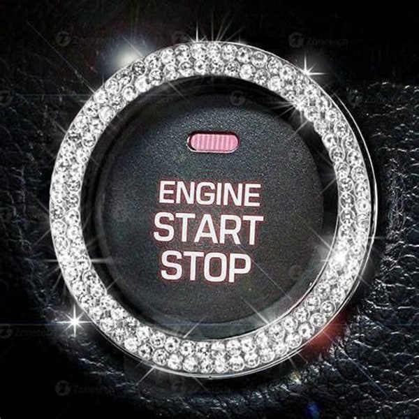 Bling Car Crystal Rhinestone Ring Emblem Sticker, Bilinredning, Bling Biltillbehör för kvinnor