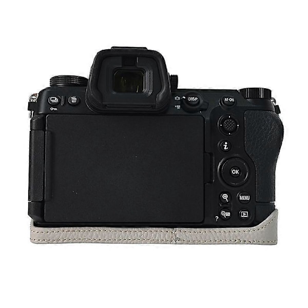 Tyyppi F Nikon Z6 III -kamerakotelo, suuri aukko, aitoa lehmännahkaa, suojus olkahihnalla Style E