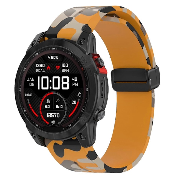 Tyyppi H Garmin Fenix 7/Forerunner 965/955/945/935 kellon ranneke musta solki 22mm Camouflage Style C