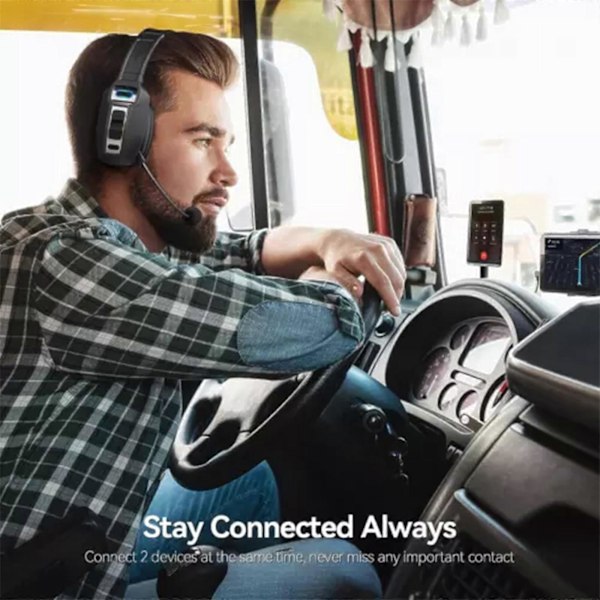 Trucker Bluetooth 5.2 Trådløst Headset med Støjreducerende Mikrofon til Mobil og PC