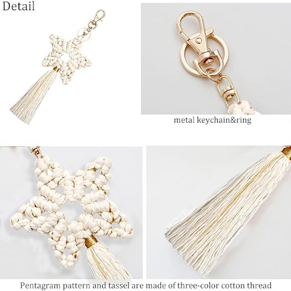 Håndlavet Boho Tassel Nøglering Taske Charm Nøglering Bilnøglering til Kvinder