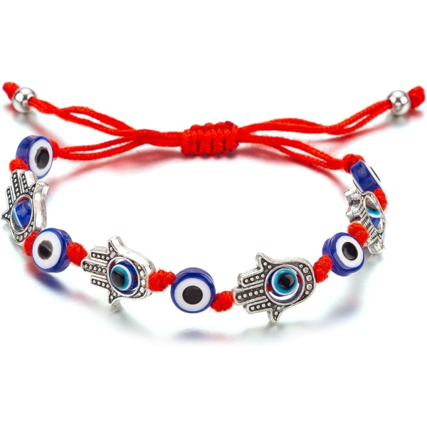 Evil Eye Hamsa handarmband för skydd och tur, handgjorda länkarmband för kvinnor Män Tonåring Pojkar Flickor Amulettsmycken