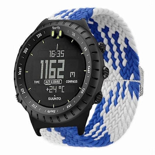 For Suunto Core Klokkereim Elastisk 22mm Myk Nylon Elastisk Flettet Rem Style L