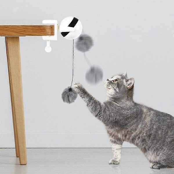 Lemon Jump Interaktiva Katt Leksaker Kattretande Boll Plysch Leksak Kattboll Automatisk Lyftboll Upp och Ner Husdjursleksak Fäst vid Kanten av Bordet
