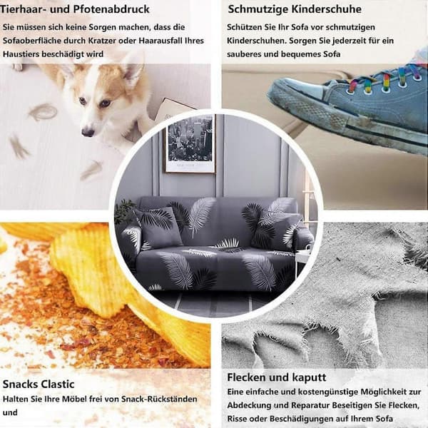 Blått elastisk sofatrekk, strekkbart sofatrekk