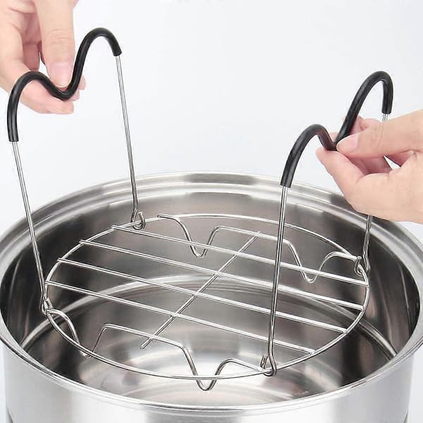 12 tommer konserveringsstativ i rustfrit stål med håndtag, foldbar krukkeholder til trykkoger og vandbad