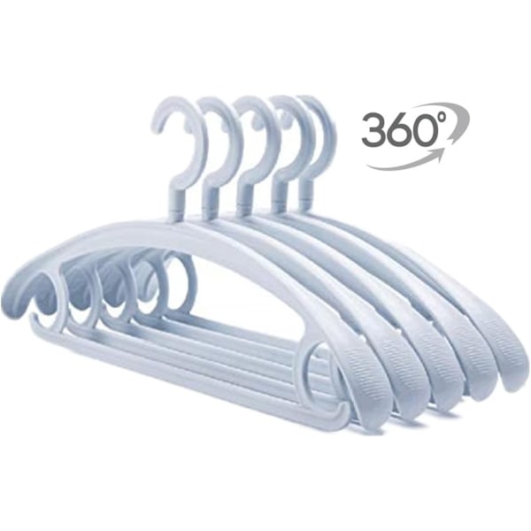 10 Pack Heavy Duty Hangers Plastic 25 lb Capacity Swivel Hook Clothes Hanger Wide Shoulder Non Slip Thick Coat Hanger Blue