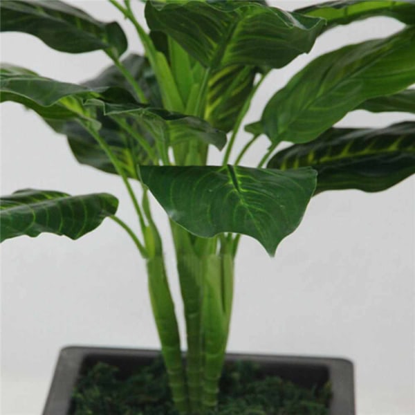 1 stk. 50CM kunstig plante 25 blade naturtro busk potteplanter plast grønt træ hjem have kontor dekoration