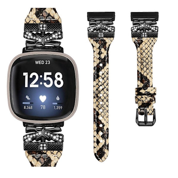Typ C Svart Spänne Armband för Fitbit Versa 3/4/Sense/Sense 2 Fjärilskontakt Smartwatch Style D