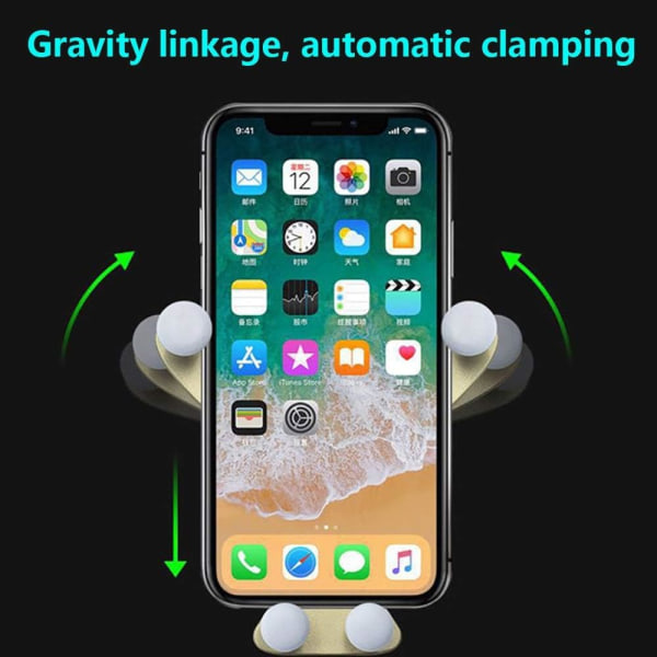 Tegneserie Bil Telefonholder Smartphone Mobiltelefonholder Universal Biler Luftventilationsåbning Tyngdekraftsensor Montering Klips Tilbehør Gave