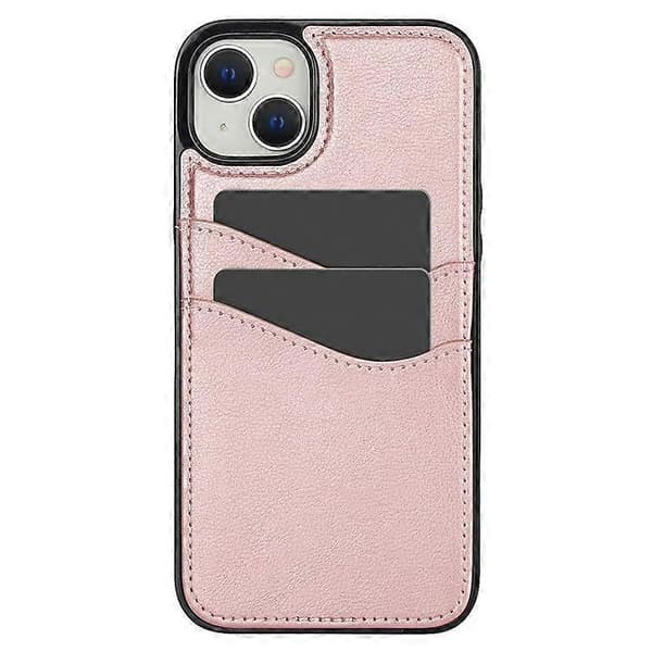 Compatible case for iPhone 13 mini, scratch-resistant PU+TPU phone case with card holder (Rose Gold)