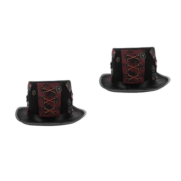 Punk Hat Steampunk Hat til at bære 2 stk. Vintage Cosplay Hovedbeklædning