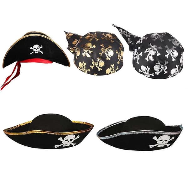 Pirathat Kranie Piratkostume Tilbehør til at bære Sølv