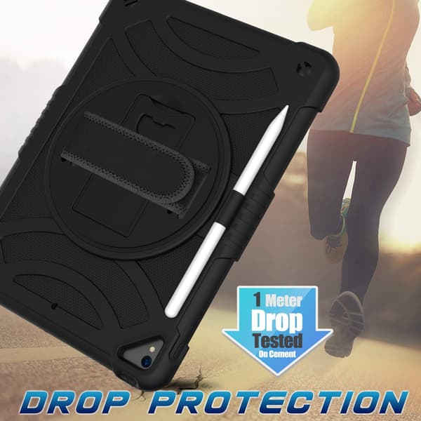 Case for iPad Air 5th Generation, iPad Air 4th 10.9” Shockproof Protective Case -Pen Holder -Rotating Stand