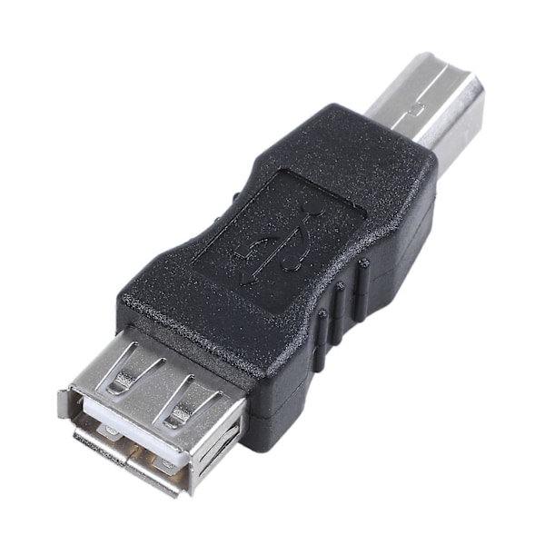 USB printer adapter type A hun - type B han sort sølvfarvet
