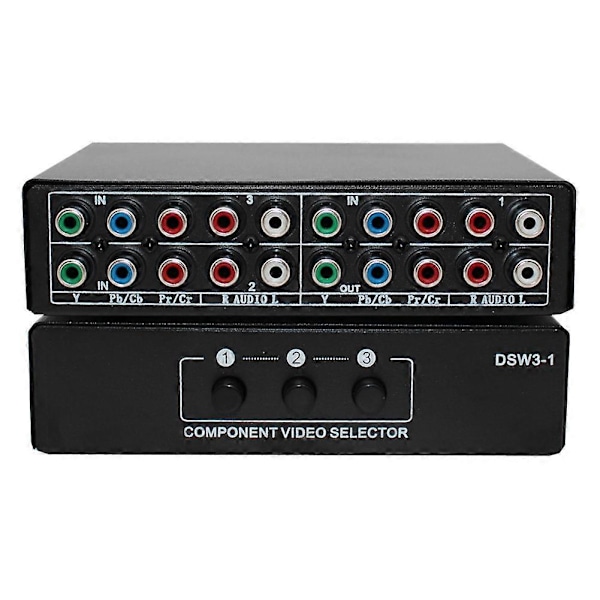 RGB-komponentväxlare 5 RCA 3-vägs YPBPR-kabelkomponentväxlare AV-växlare för PS2 DVD-uppspelning