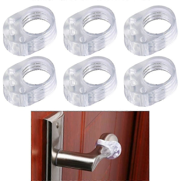 Väggskydd för dörrknoppar, Transparent litet mjukt väggskydd, 6-pack