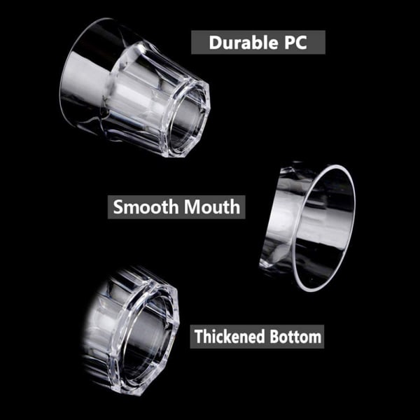 6 stk, knusebestandig gjenbrukbar, laget av akryldrikkebeger, åttekantet egnet for barer, kjøkken osv.
