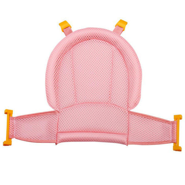Baby badekar sæde spædbarn badekar sæde støtte måtte, justerbar komfortabel skridsikker baby brusebad net badekar sidde op mesh-pink