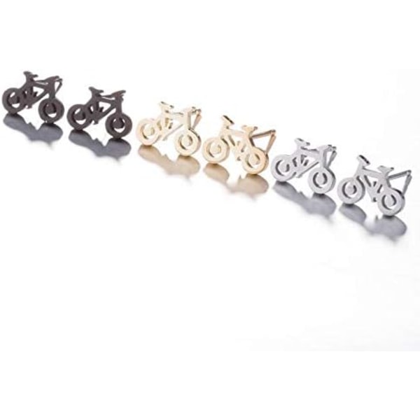 Heyone rostfritt stål 4 färger Tiny Bike Bicycle Stud örhängen för flickor