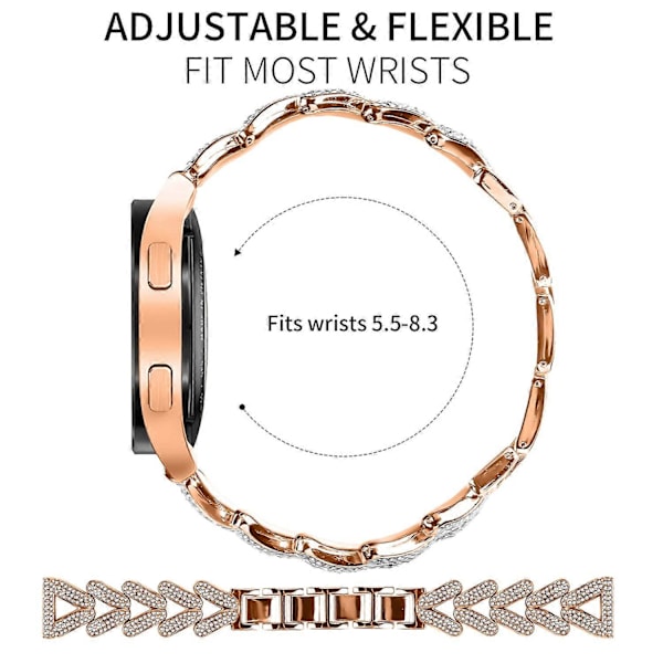 Vridbar armband i zinklegering med strassdekoration för TicWatch 2 Style C