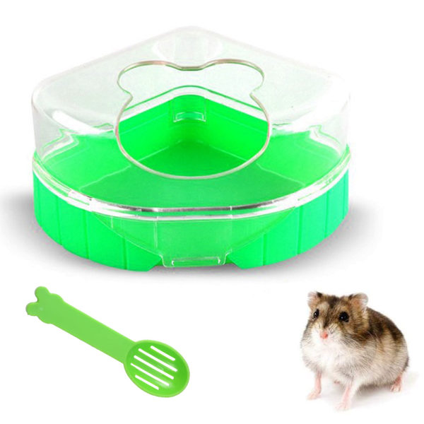 Hamster Sand Bad Med Spade, Liten Kjæledyr Sand Bad Stor Plast Rom Sauna Toalett Badekar-Grønn