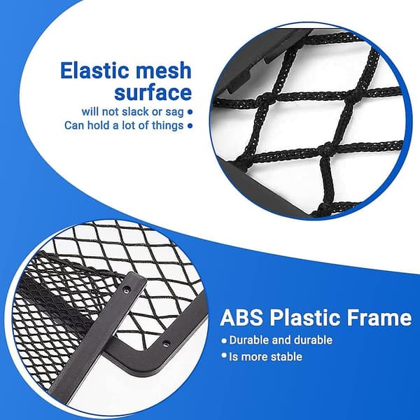 RV Storage Net, 4-Pack Cargo Net Car Storage Net RV Van Storage Solutions with Plastic Frame Elastic Mesh Bag Organizer Pocket (36 * with 4 Hooks