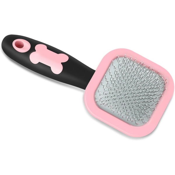 Pet Grooming Brushes - Shedding And Grooming Tools Dog Combs Shedding Combs Kitten And Dog Brushes Pet Knotting Comb - Pink