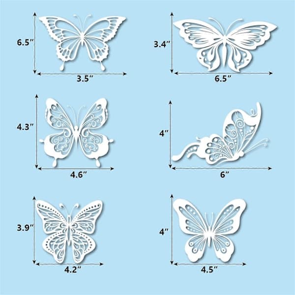 Butterfly Anti-Collision Window Decals Transparent/Dustproof Warning Bird Decals 24 pcs